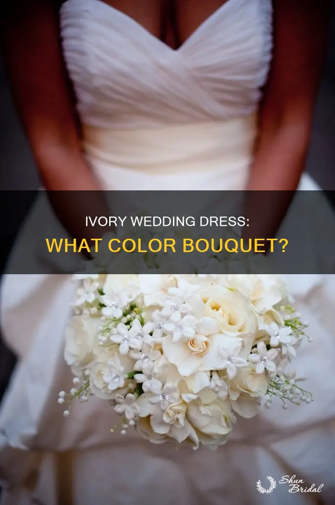 what color bouquet for ivory wedding dress