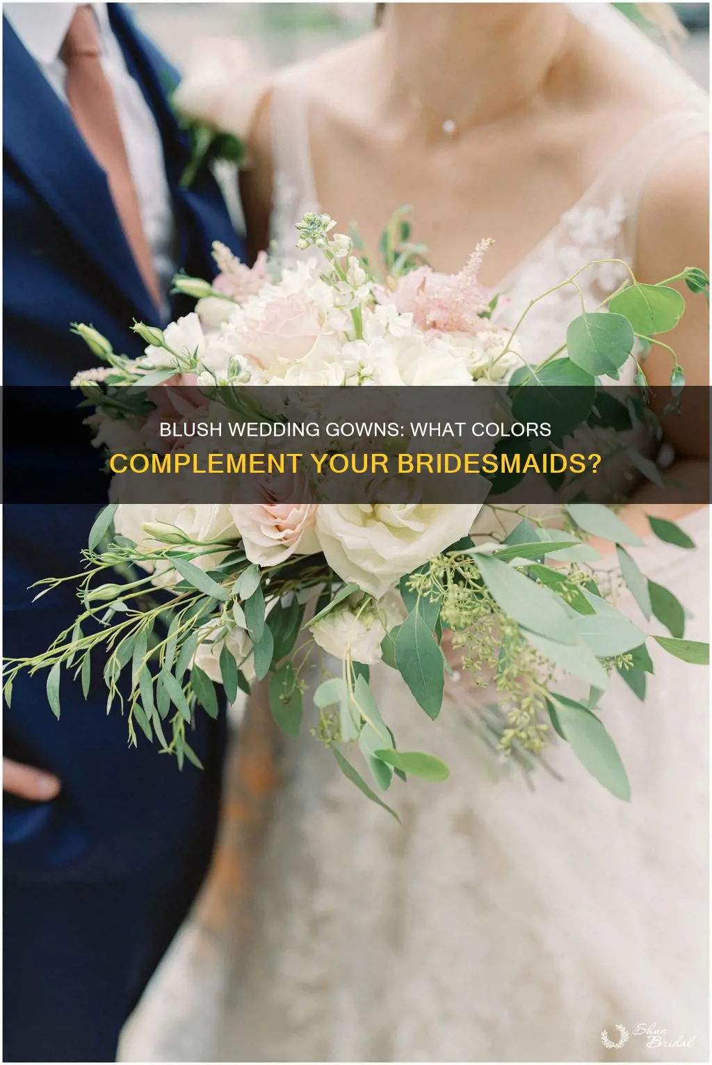 what color bridal party dresses go with blush wedding dress