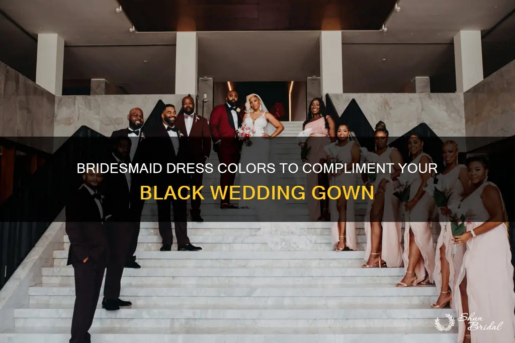 what color bridesmaid dresses go with a black wedding dress