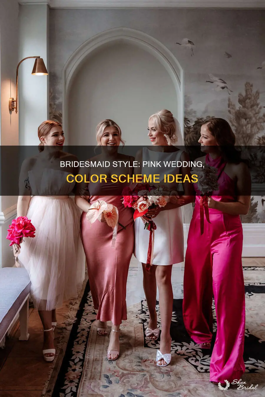 what color bridesmaid dresses with pink wedding dress