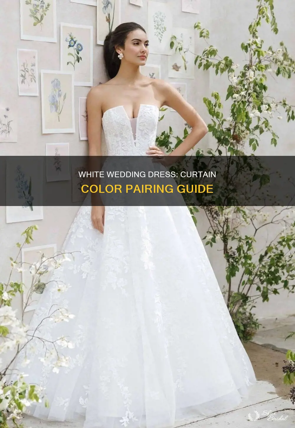 what color curtains background compliments a white dress wedding