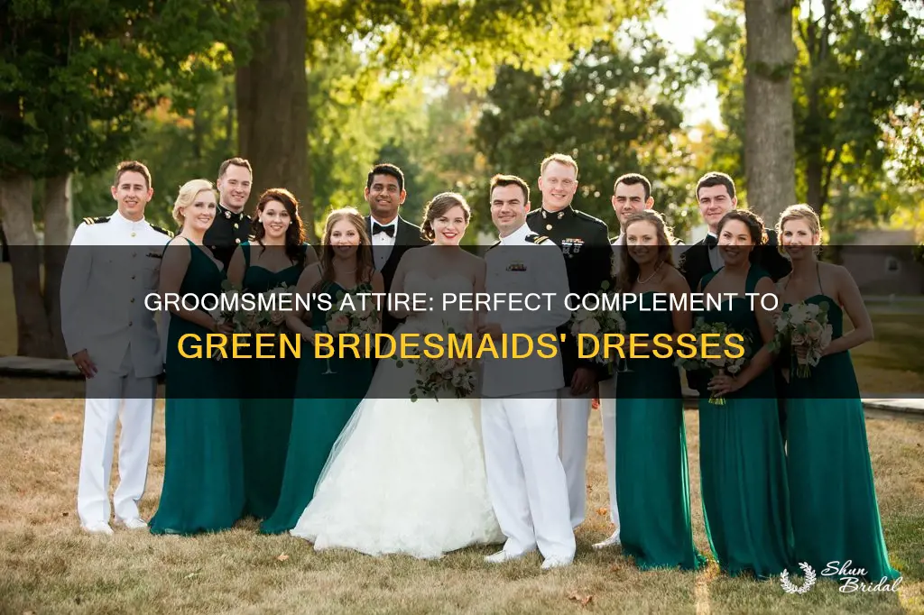 what color do groomsmen wear with green bridesmaids