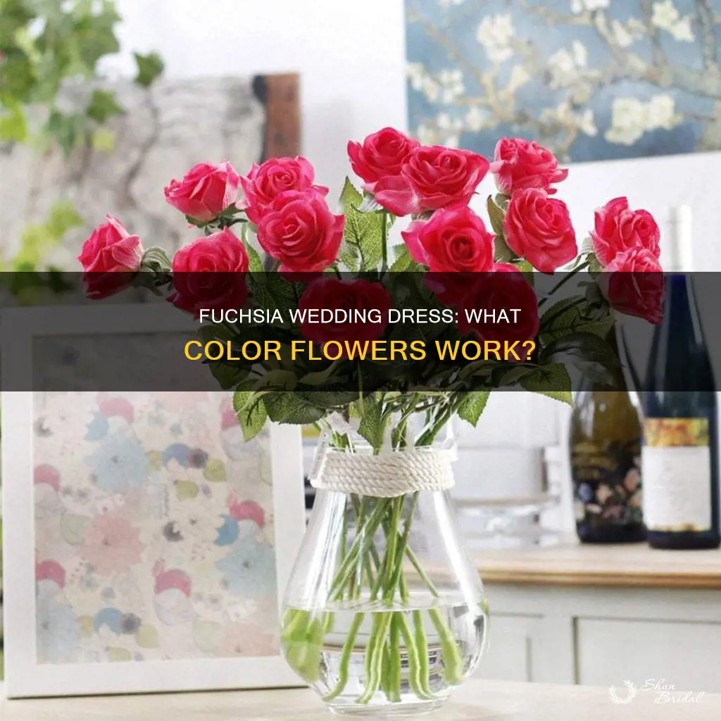 what color flowers for a fuchsia dress for wedding