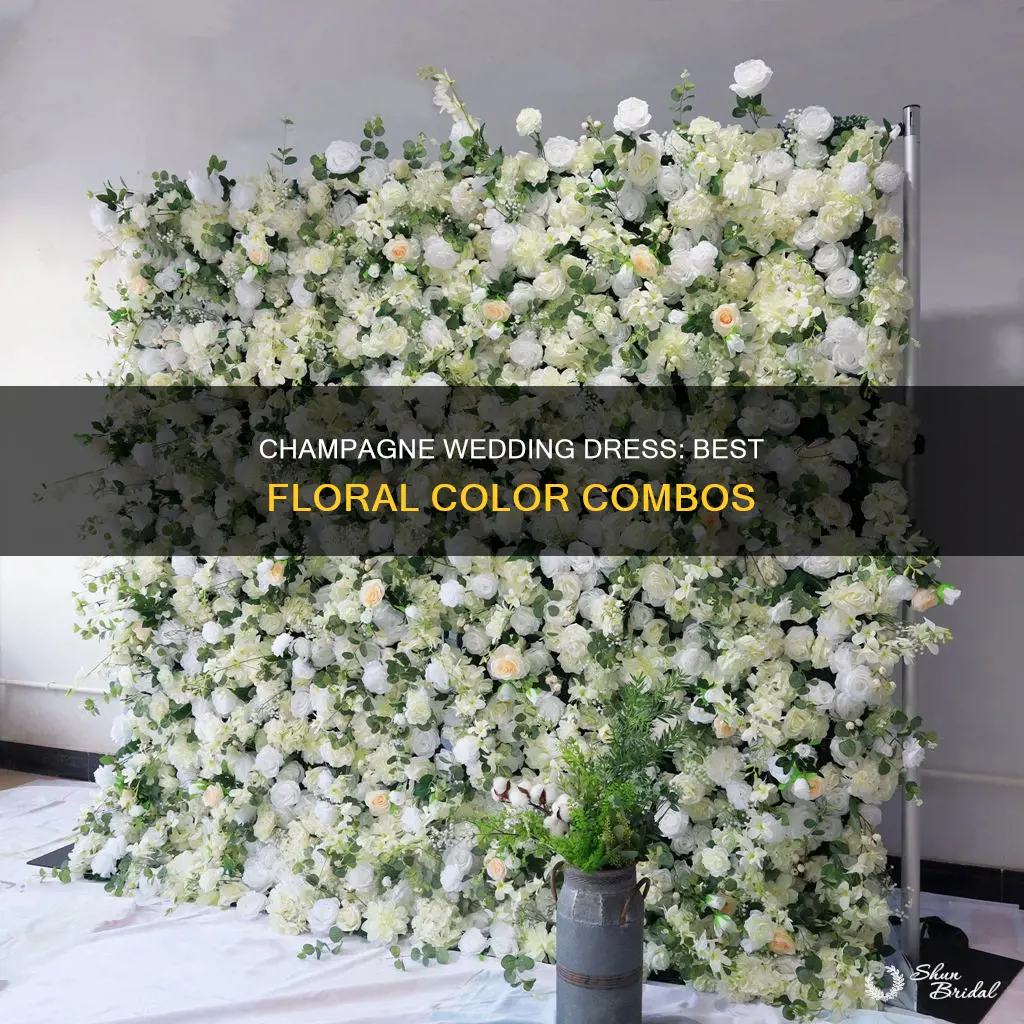 what color flowers go with champagne wedding dress