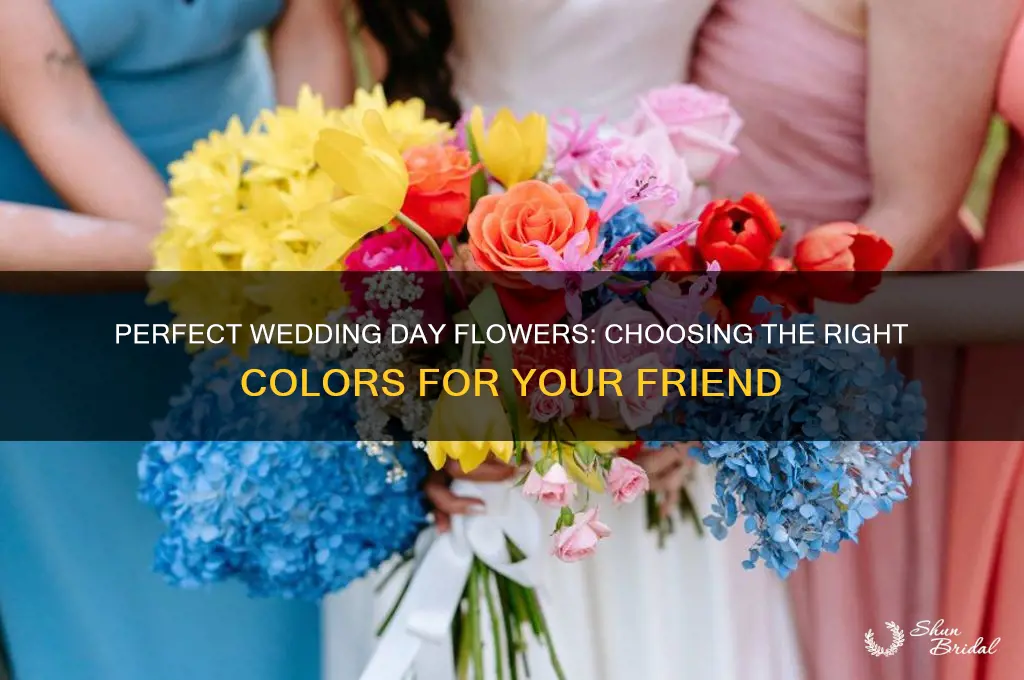 what color flowrrs to give friend on wedding day