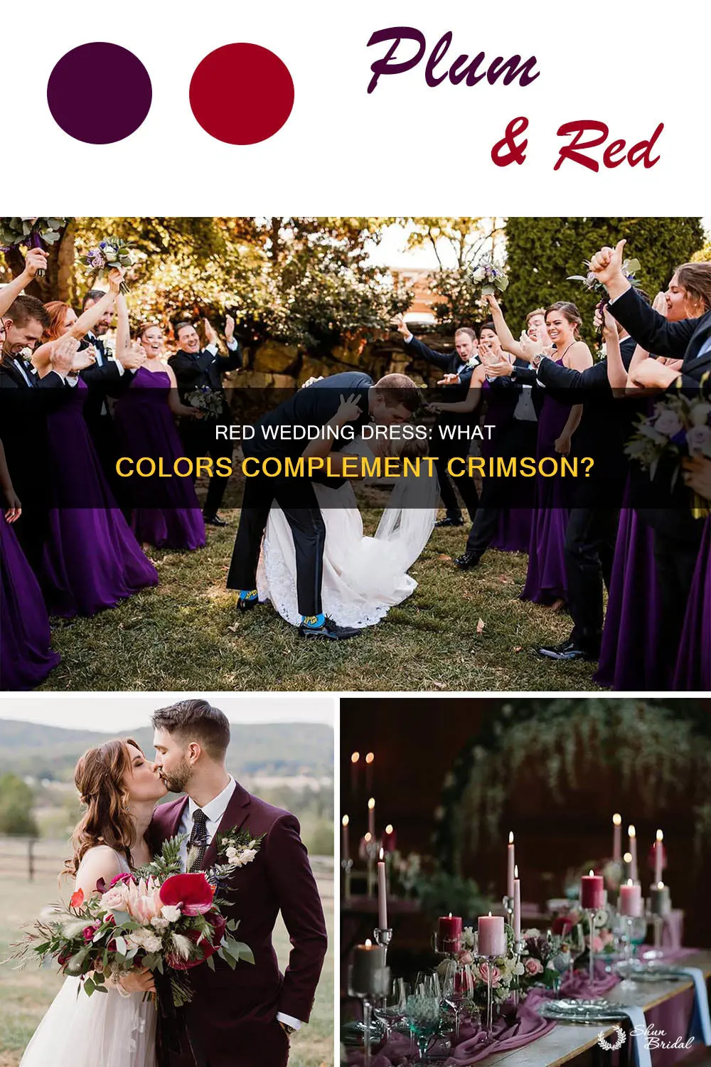 what color goes with a red wedding dress