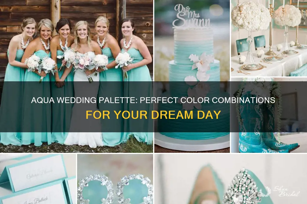 what color goes with aqua for a wedding theme