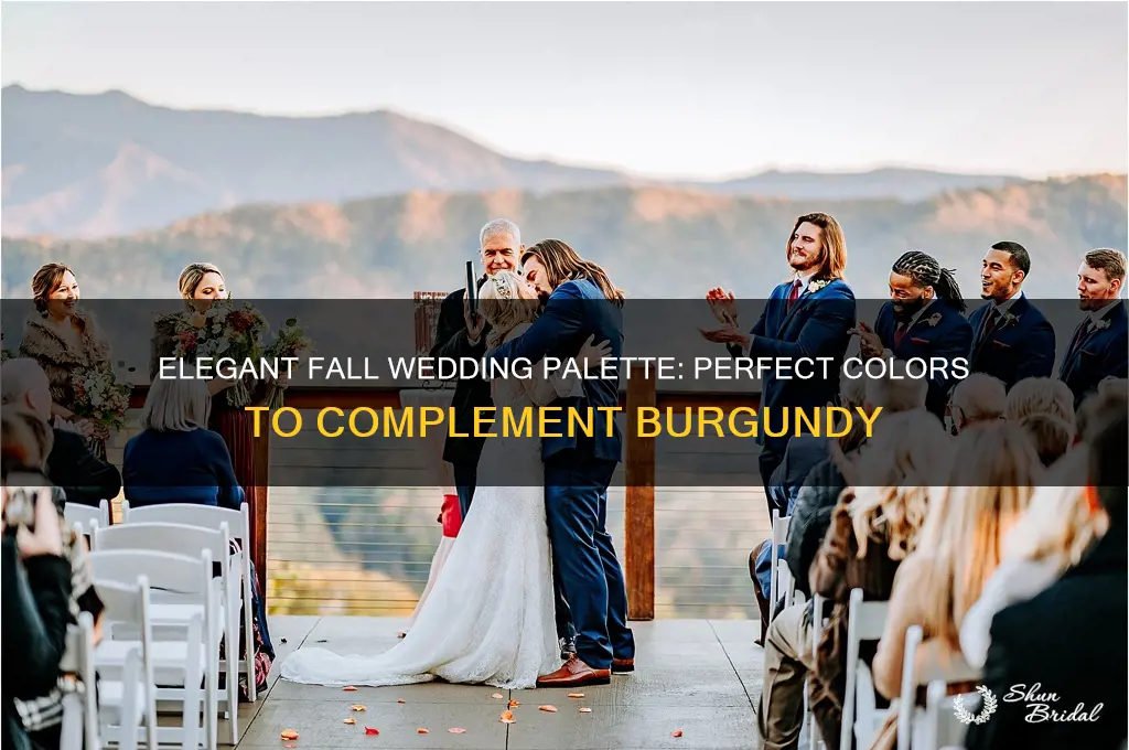 what color goes with burgandy for fall wedding