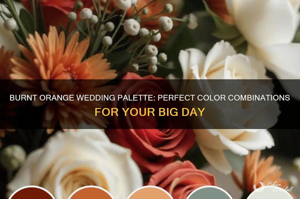 what color goes with burnt orange for a wedding