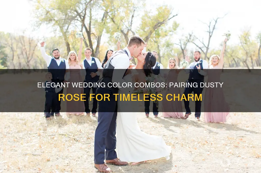 what color goes with dusty rose for wedding