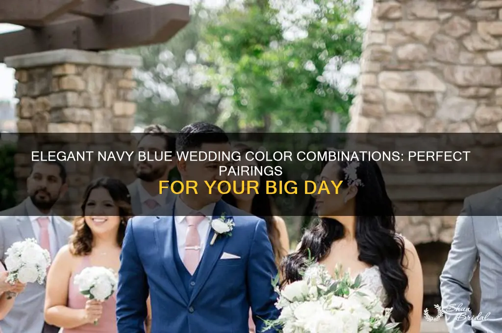 what color goes with navy blue for a wedding