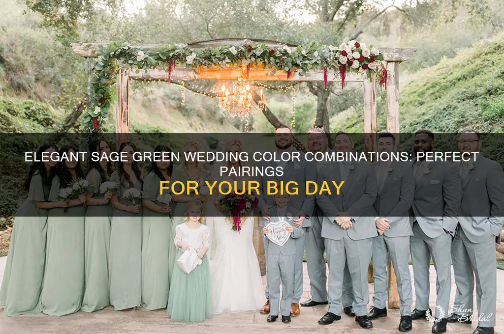 what color goes with sage green for a wedding
