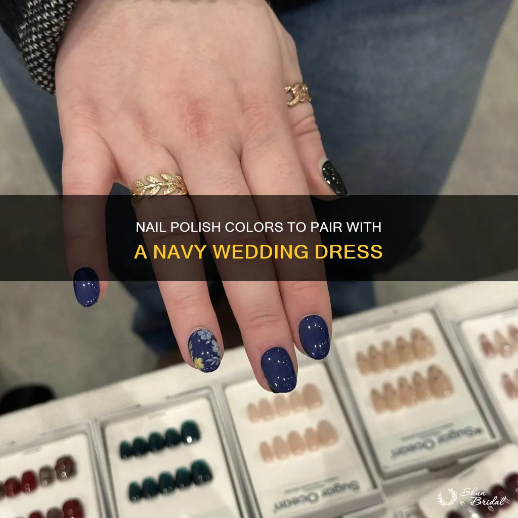 what color nail polish with navy dress for wedding