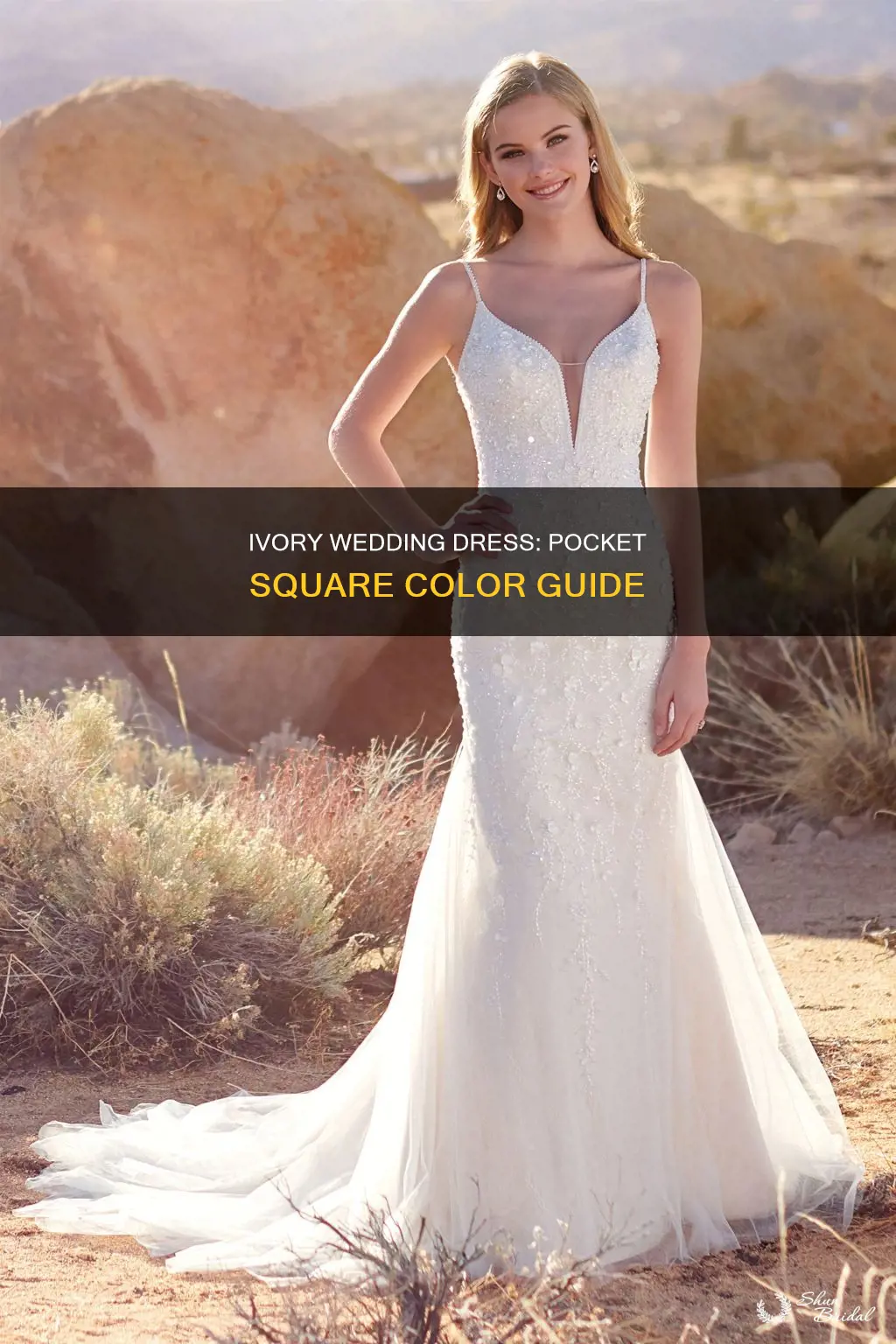 what color pocket square goes with an ivory wedding dress