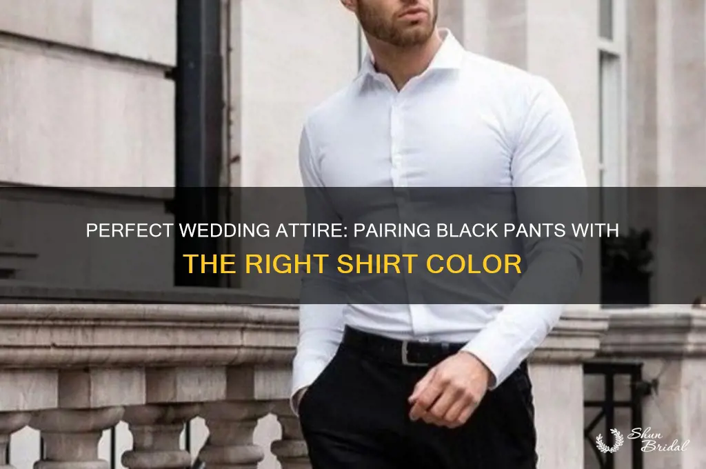 what color shirt wedding black pants