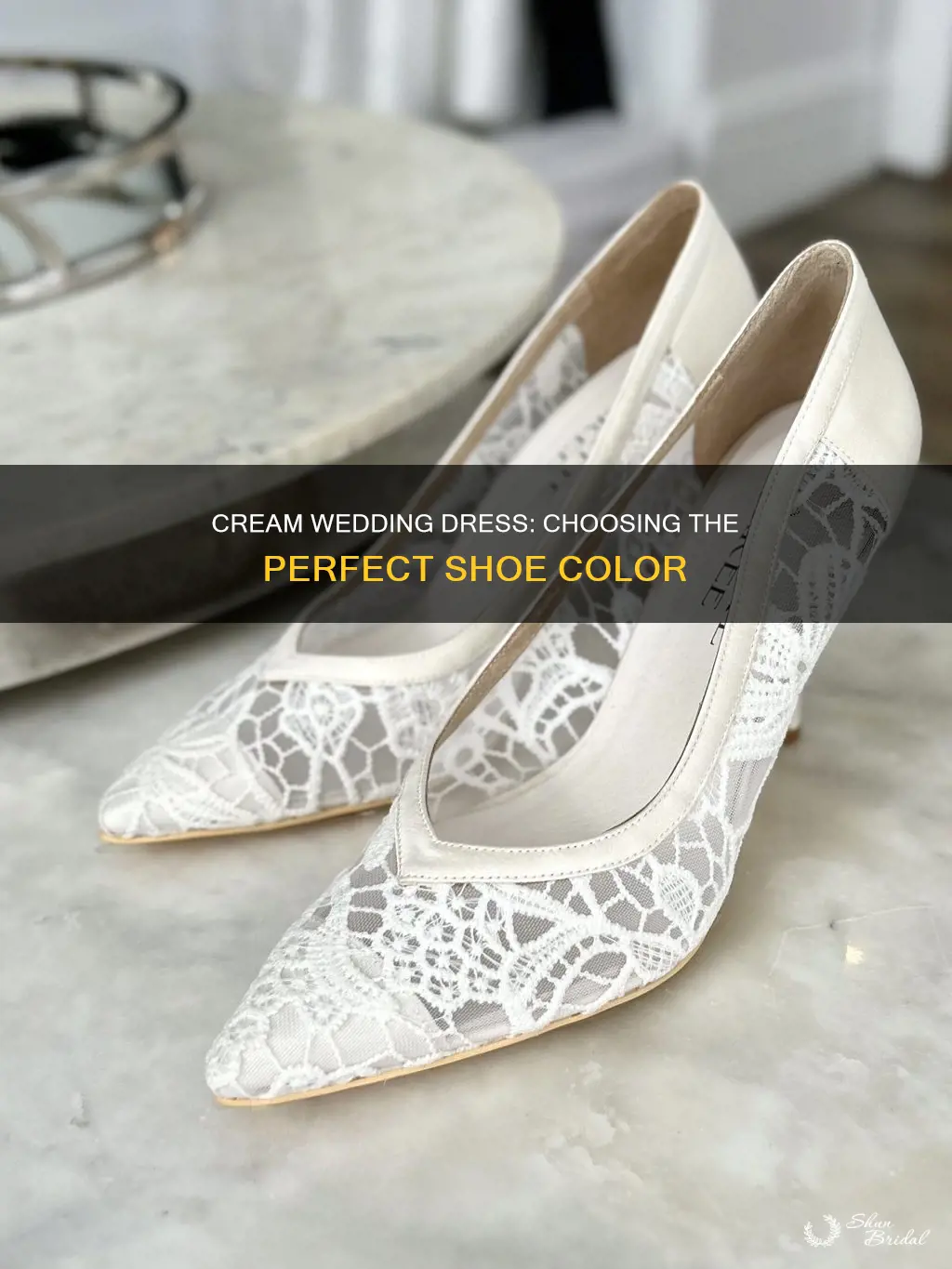what color shoes for cream wedding dress
