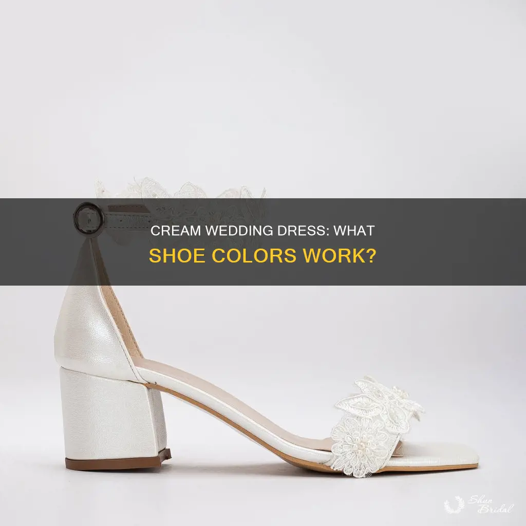 what color shoes to wear with cream wedding dress