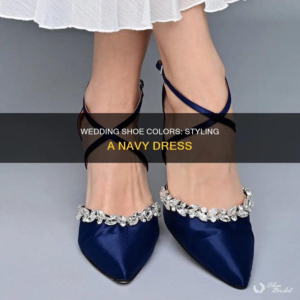 what color shoes with navy dress for wedding