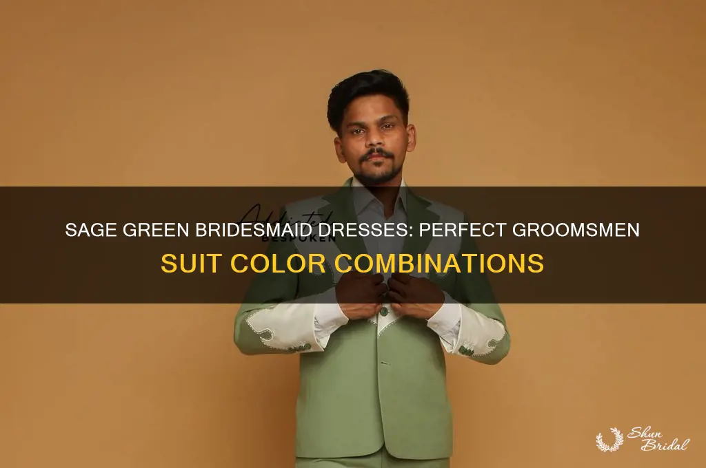 what color should groomsmen wear with sage green bridesmaid dersses