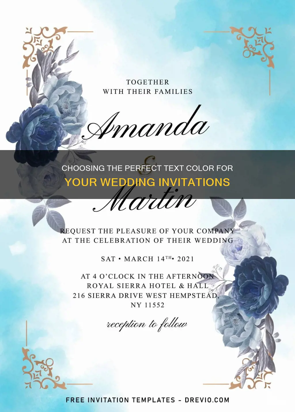 what color should the text be in a wedding invitations