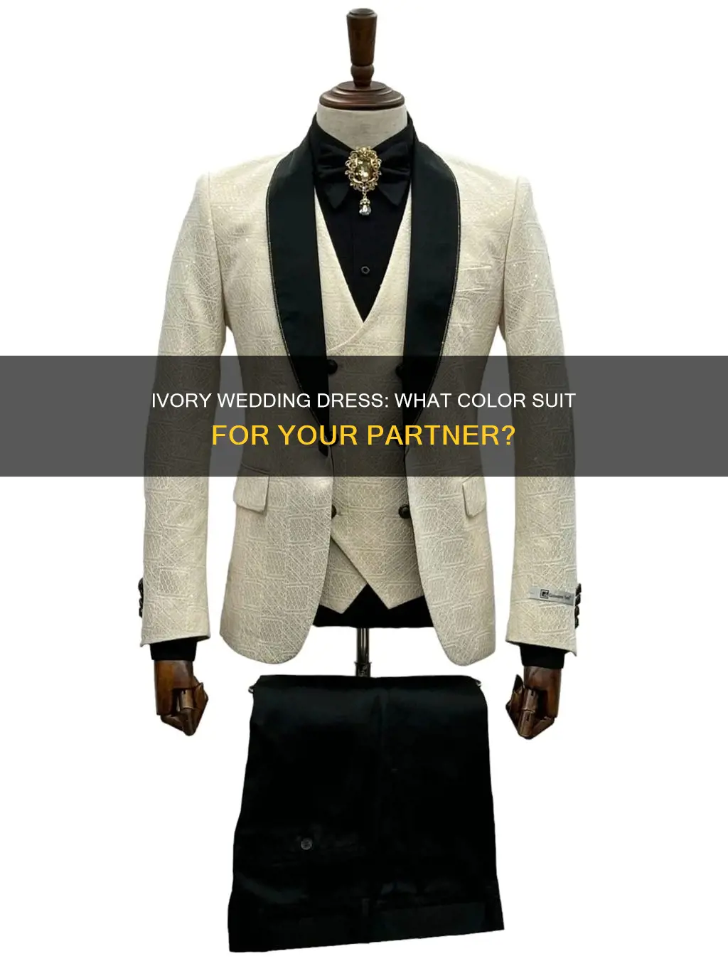 what color suit goes best with an ivory wedding dress