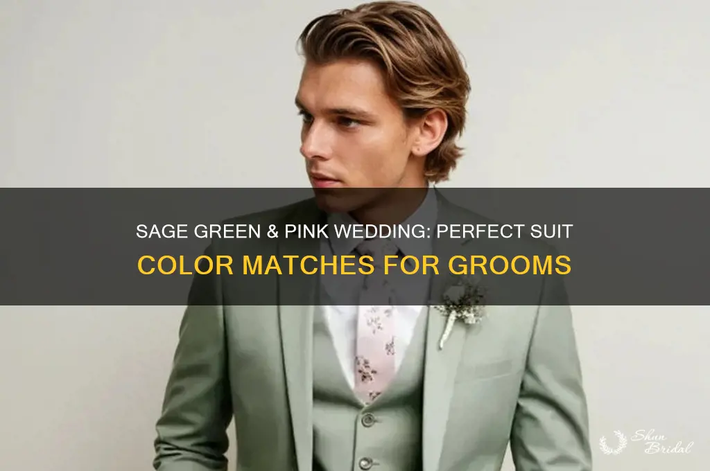 what color suit in a sage green and pink wedding