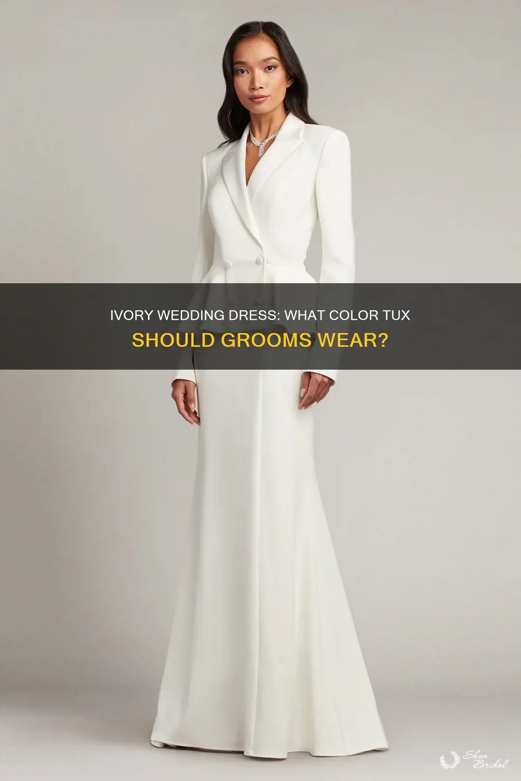 what color tux goes with an ivory wedding dress