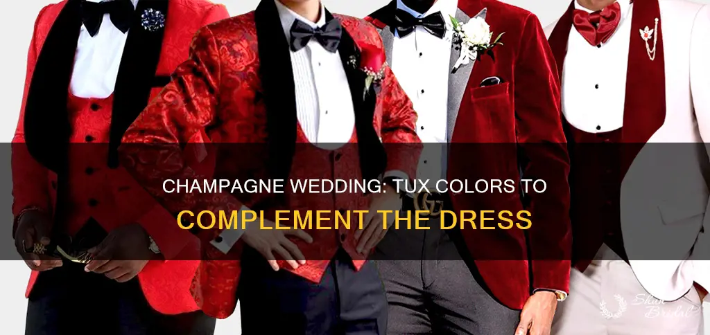 what color tux with champagne wedding dress