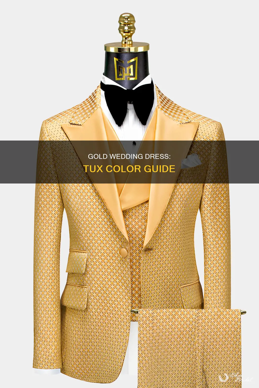 what color tux with gold wedding dress