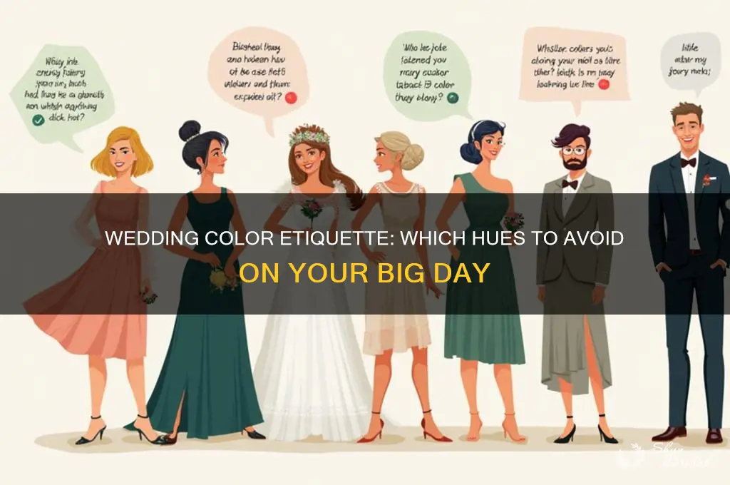 what colors are not allowed at a wedding