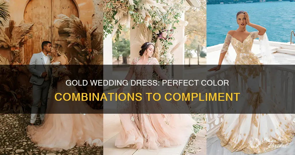 what colors go with a gold wedding dress