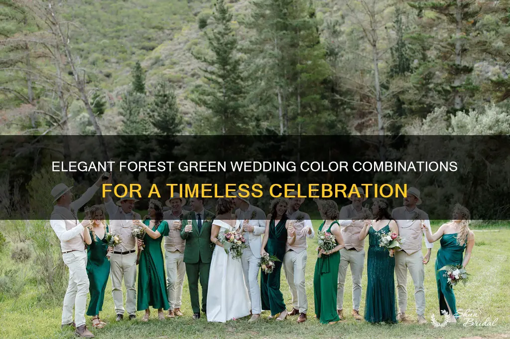 what colors go with forest green for a wedding
