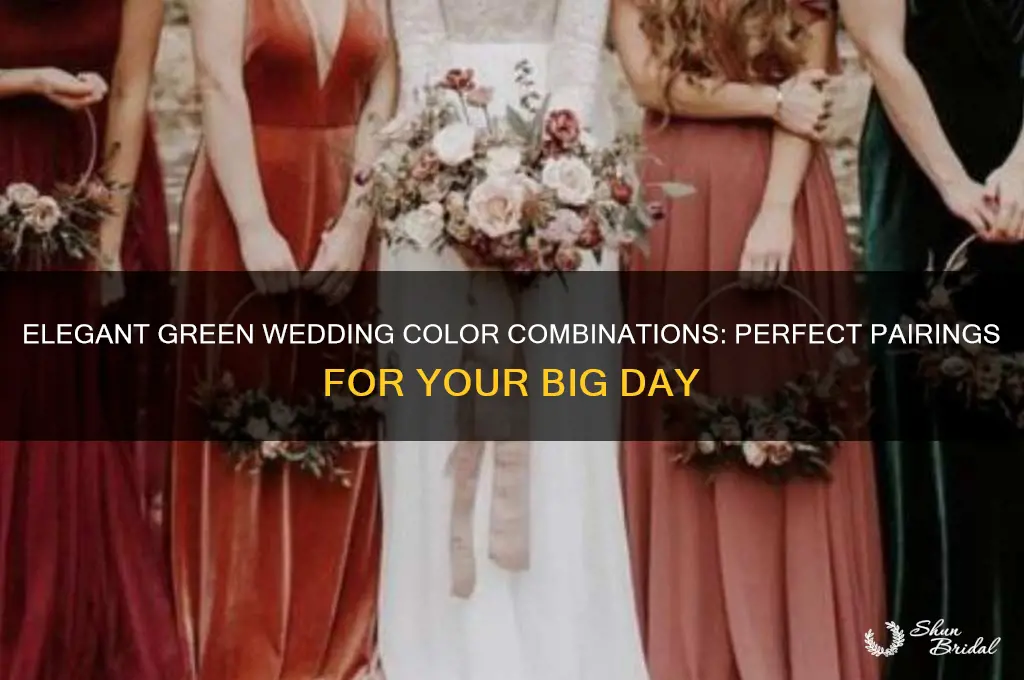 what colors go with green for a wedding