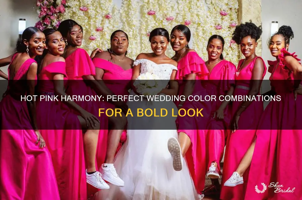 what colors go with hot pink for a wedding