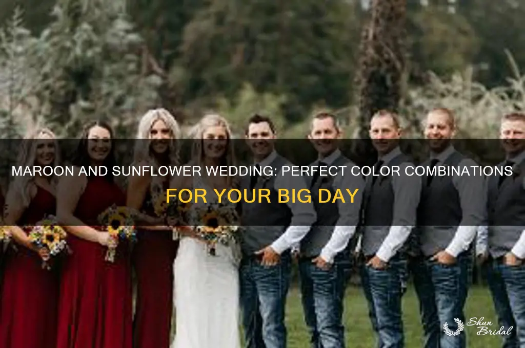 what colors go with maroon and sunflower wedding