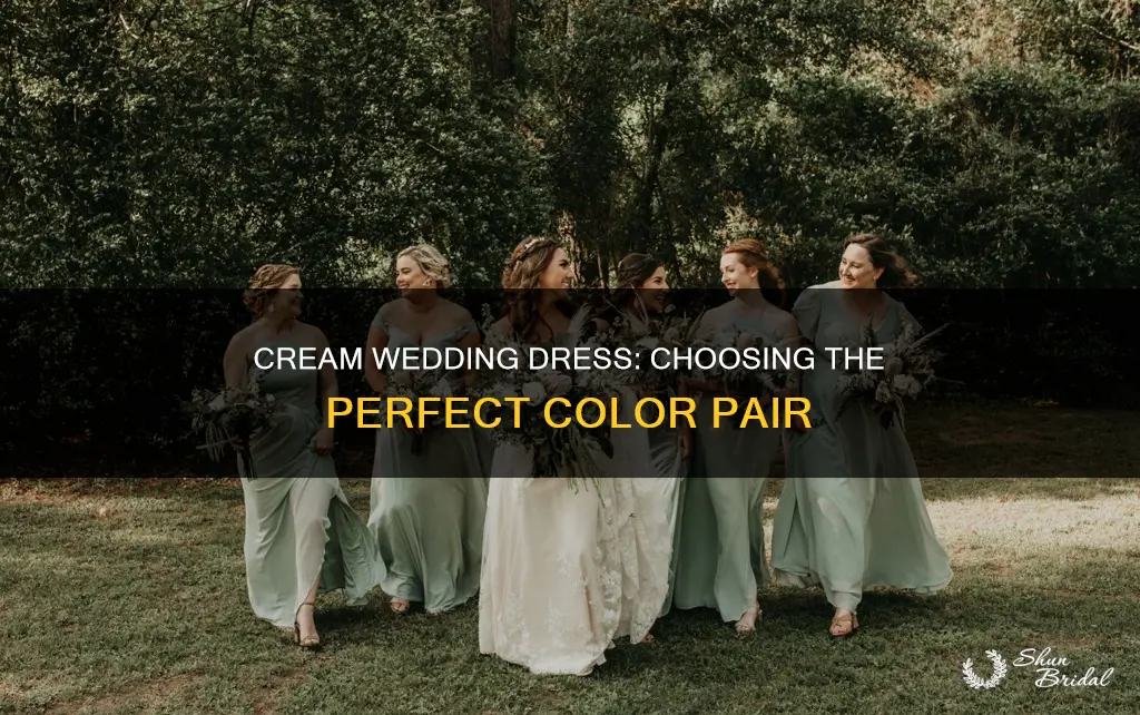 what colour goes with cream wedding dress