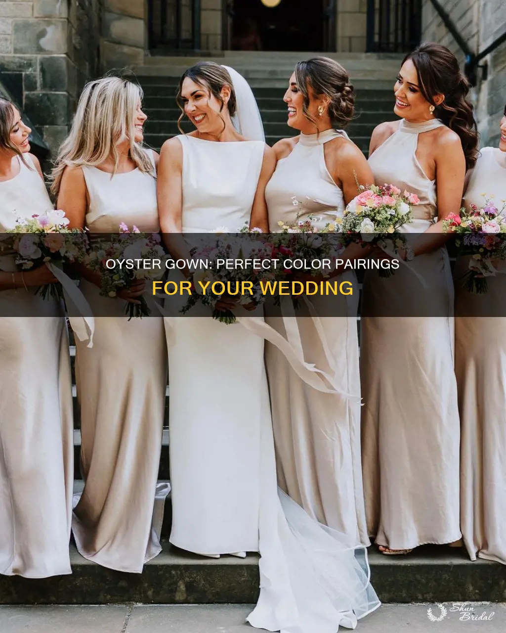what colour goes with oyster wedding dress