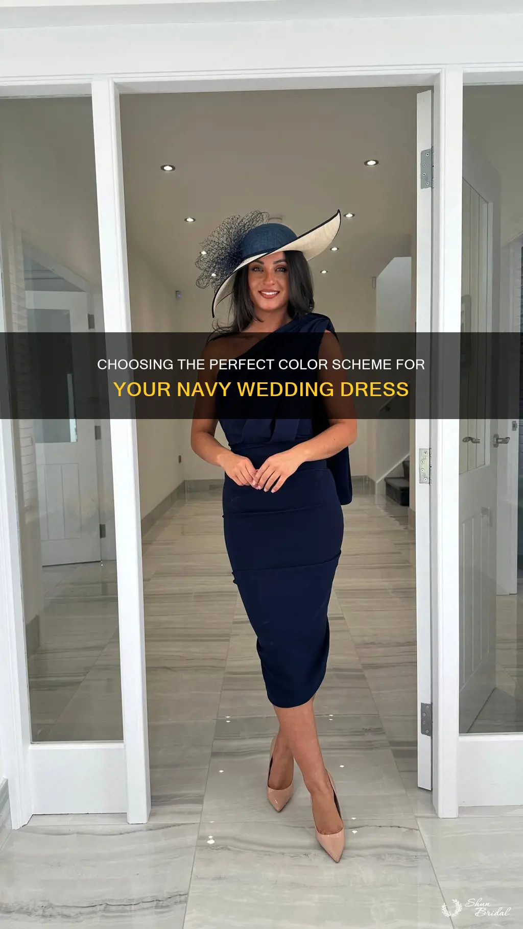 what colour to wear with navy dress for a wedding