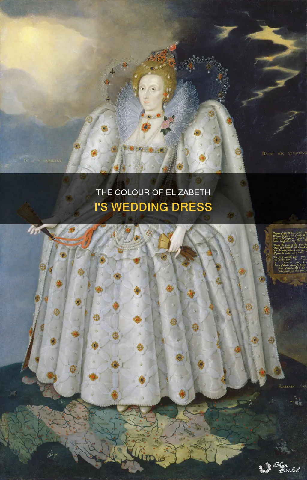 what colour was elizabeth 1 wedding dress