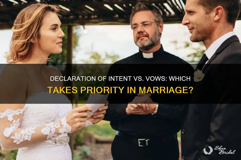 what comes first declaration of intent or vows