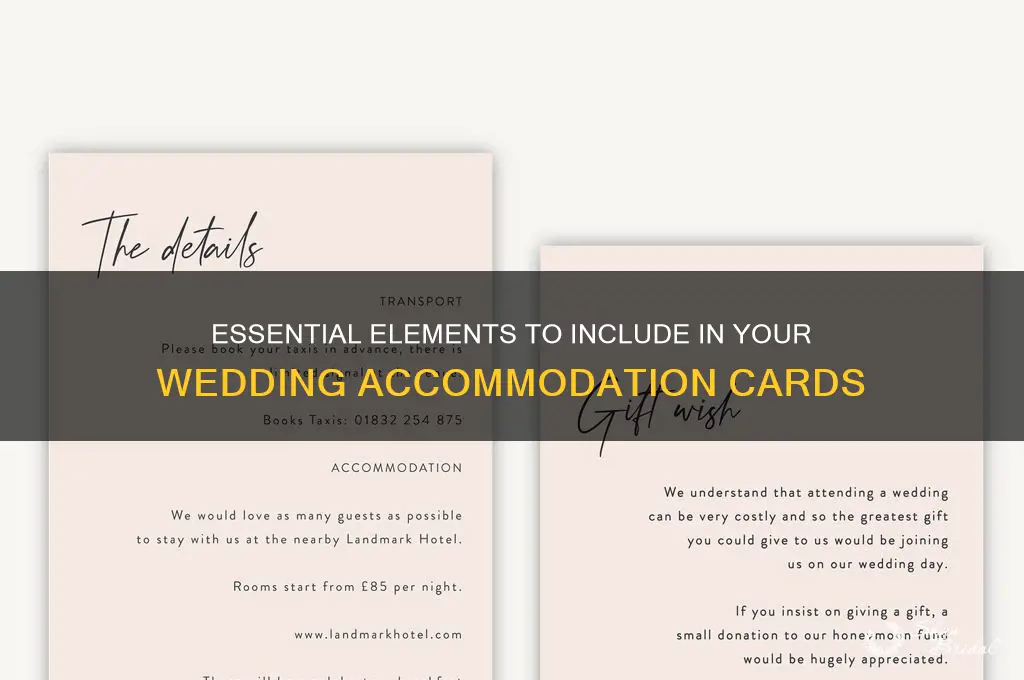 what contain accommodation card wedding