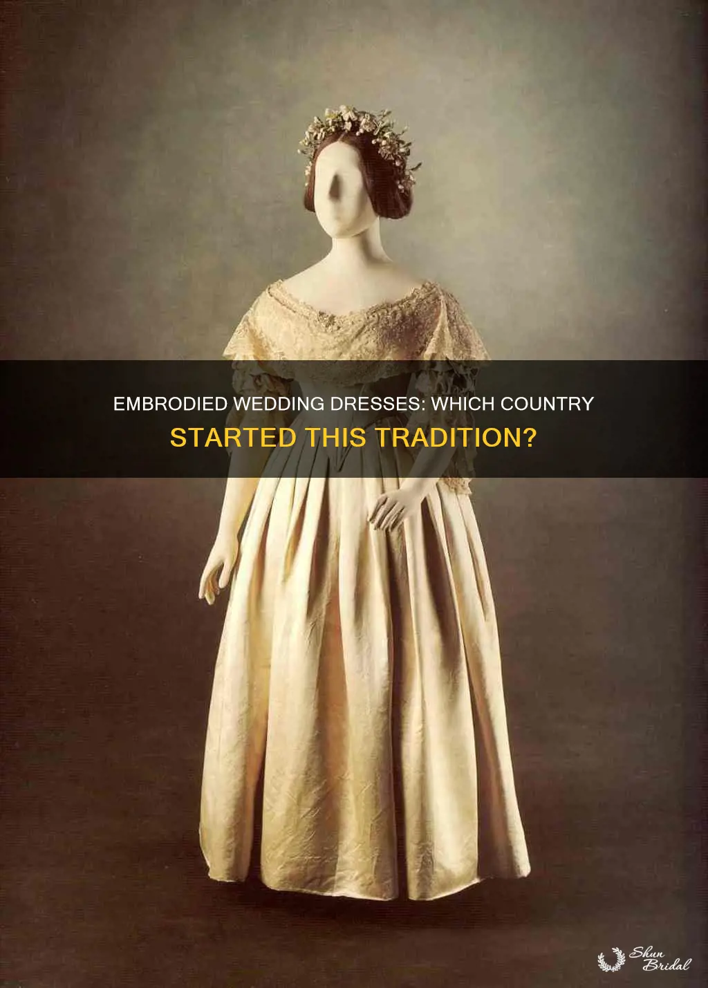 what country did the embrodied wedding dress tradition come from