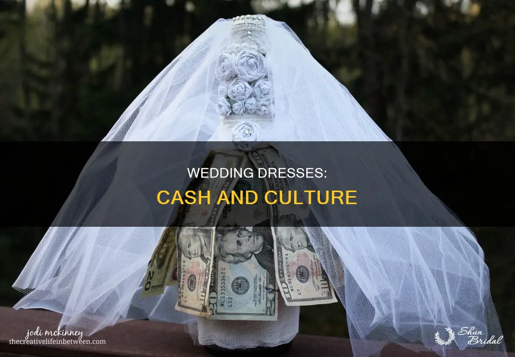 what culture pins money to wedding dress
