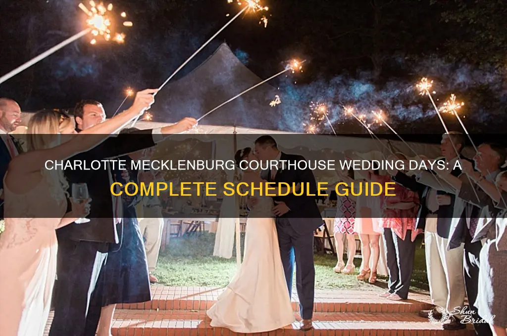 what days does the charlotte mecklenburg courthouse do weddings