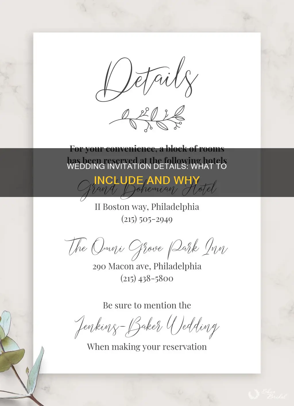 what details go in with the wedding invitation