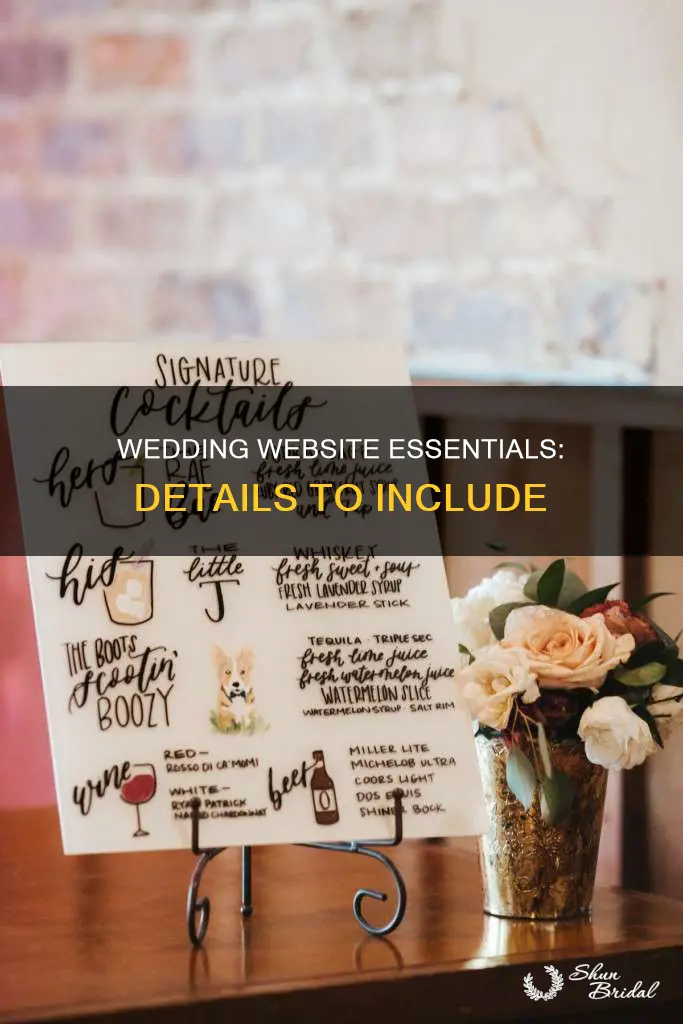 what details to put on wedding website