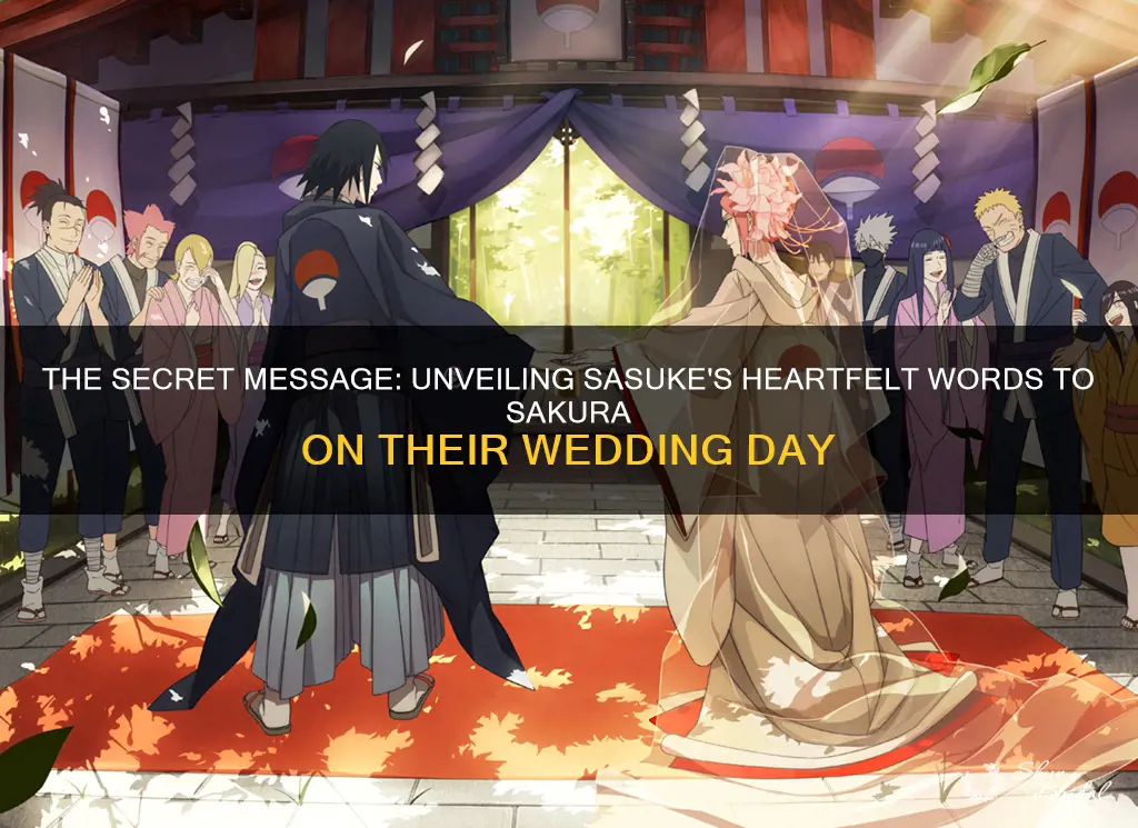 what did sasuke write to sakura at the wedding