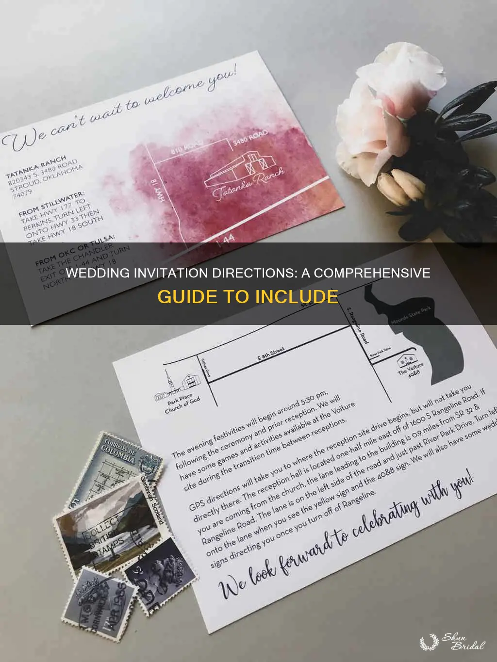 what directions should you include in wedding invitation