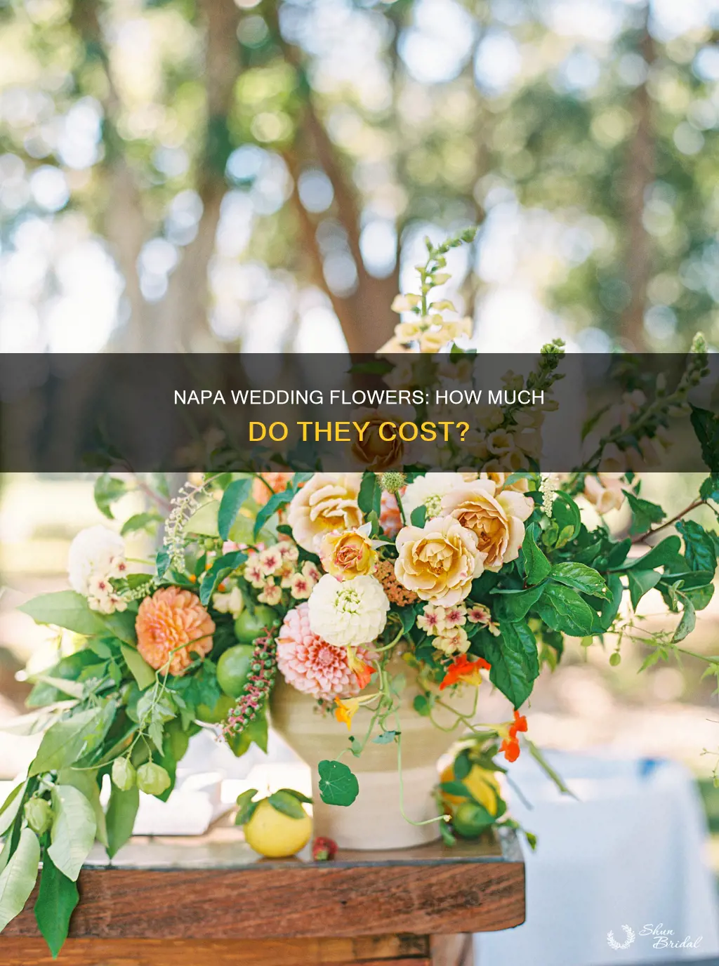 what do flowers cost for a wedding in napa area