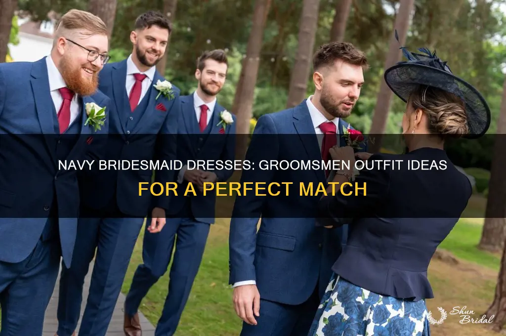 what do groomsmen wear with navy bridesmaid dresses